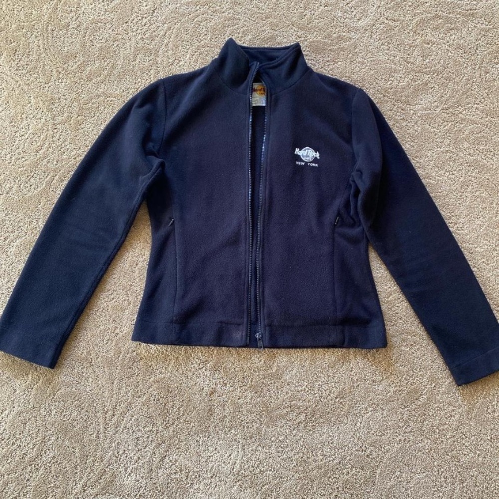 Adult Hard Rock Cafe New York black zip up fleece